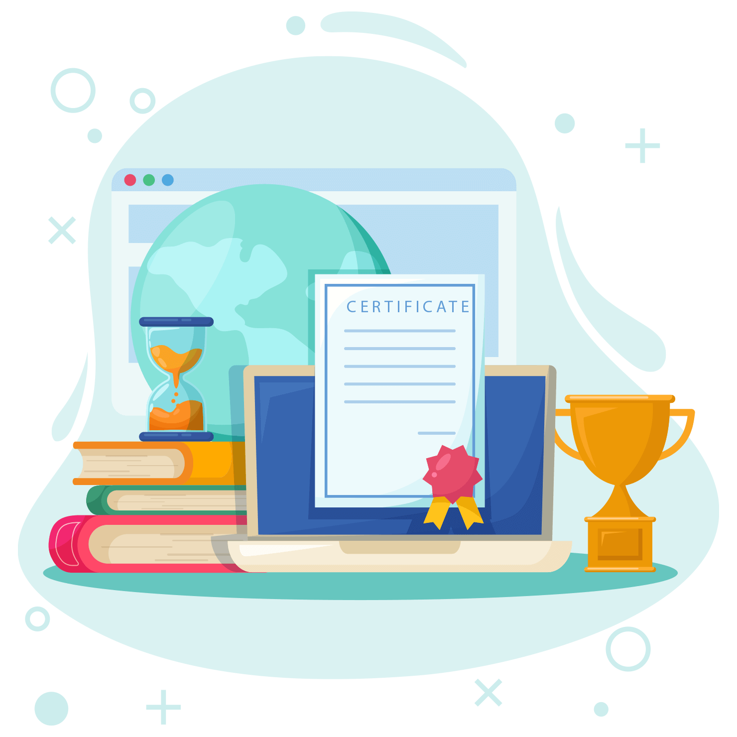 Book and tablet mockup