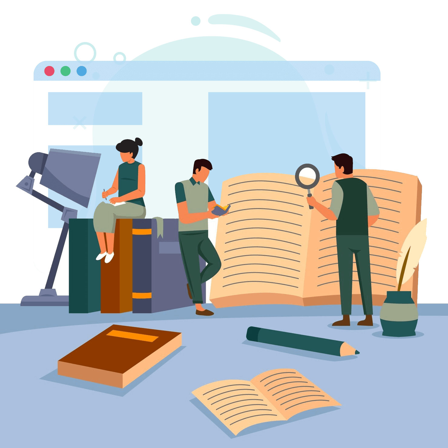 Book and tablet mockup